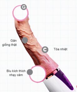 Dương vật giả Dibe rung thụt tỏa nhiệt sạc USB siêu mềm mại