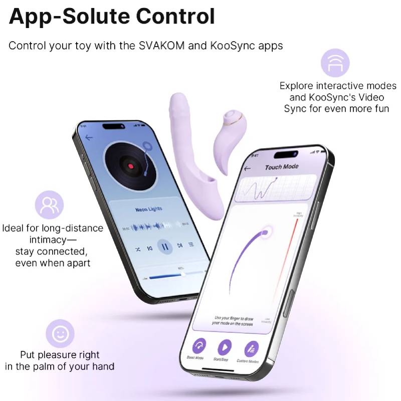 Dương vật giả Svakom DuoGlow điều khiển qua app massage điểm G và âm vật