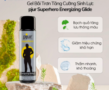Bán Kem bôi trơn tăng cường sinh lực Pjur superhero energizing glide 30ml chính hãng Đức nhập khẩu