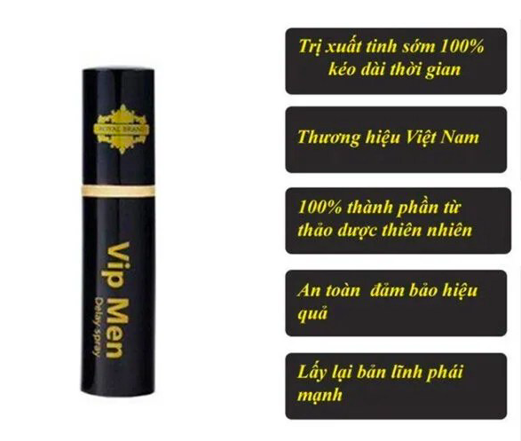 Chai xịt Vip Men kéo dài thời gian xuất tinh, chống rối loạn