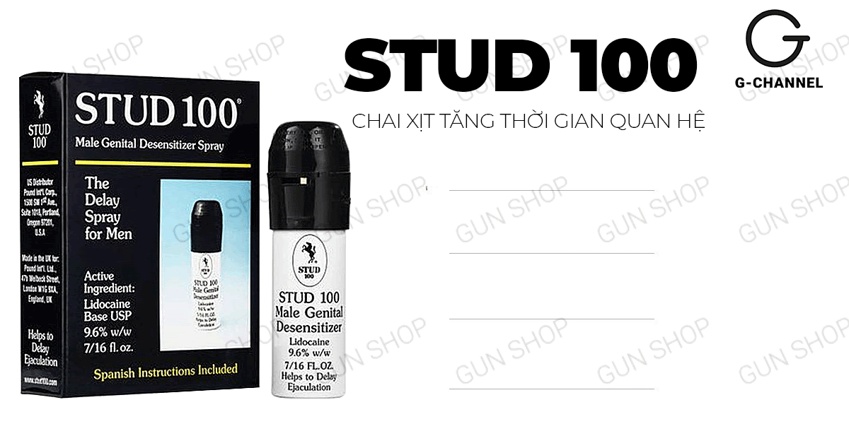 Stud 100 xịt chống xuất tinh sớm 13ml kéo dài thời gian nam giới - Birdsexyshop 1 Địa chỉ bán Stud 100 chai xịt chống xuất tinh kéo dài thời gian 13ml chính hãng