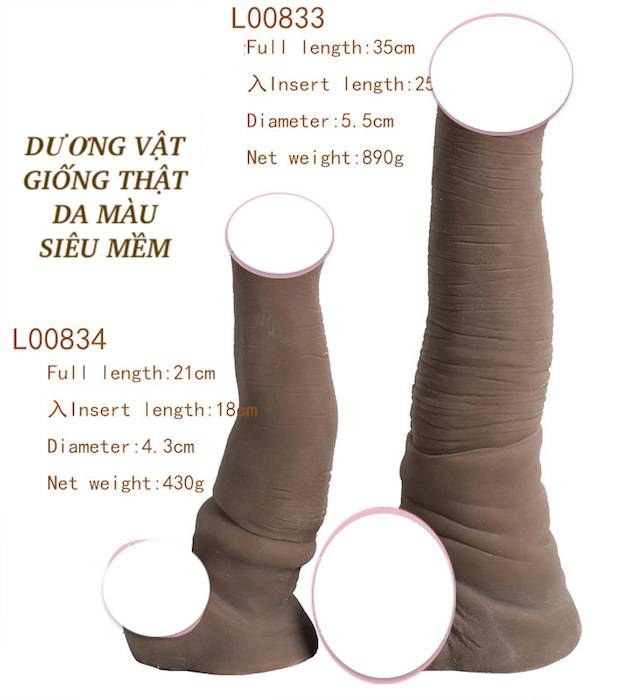 Dương vật giả Alistair L00833 silicone da màu siêu mềm đóng đất dính tường