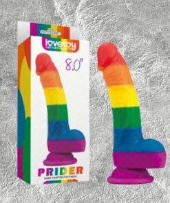 Lovetoy Prider 8.0 - Dương vật giả mềm dẻo, d&iacute;nh tường, đa sắc hấp-Birdsexy