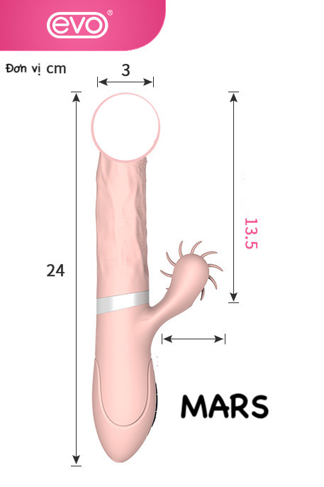 Nơi bán Dương vật cao cấp rung thụt tỏa nhiệt kết hợp lưỡi liếm siêu mềm - Vibrator Evo Mars  chính hãng