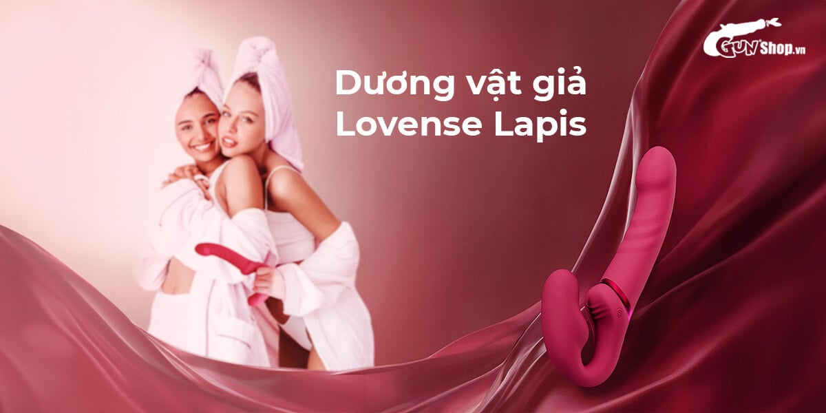 Dương vật giả Lovense Lapis 2 đầu điều khiển app cho les mạnh mẽ