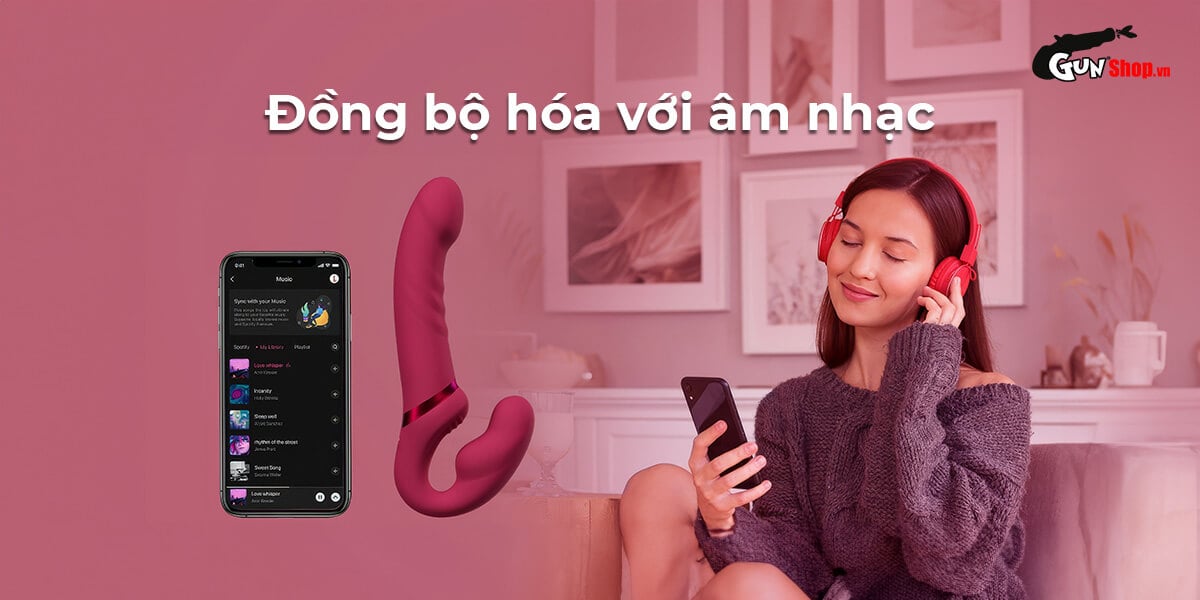 Dương vật giả Lovense Lapis 2 đầu điều khiển app cho les mạnh mẽ
