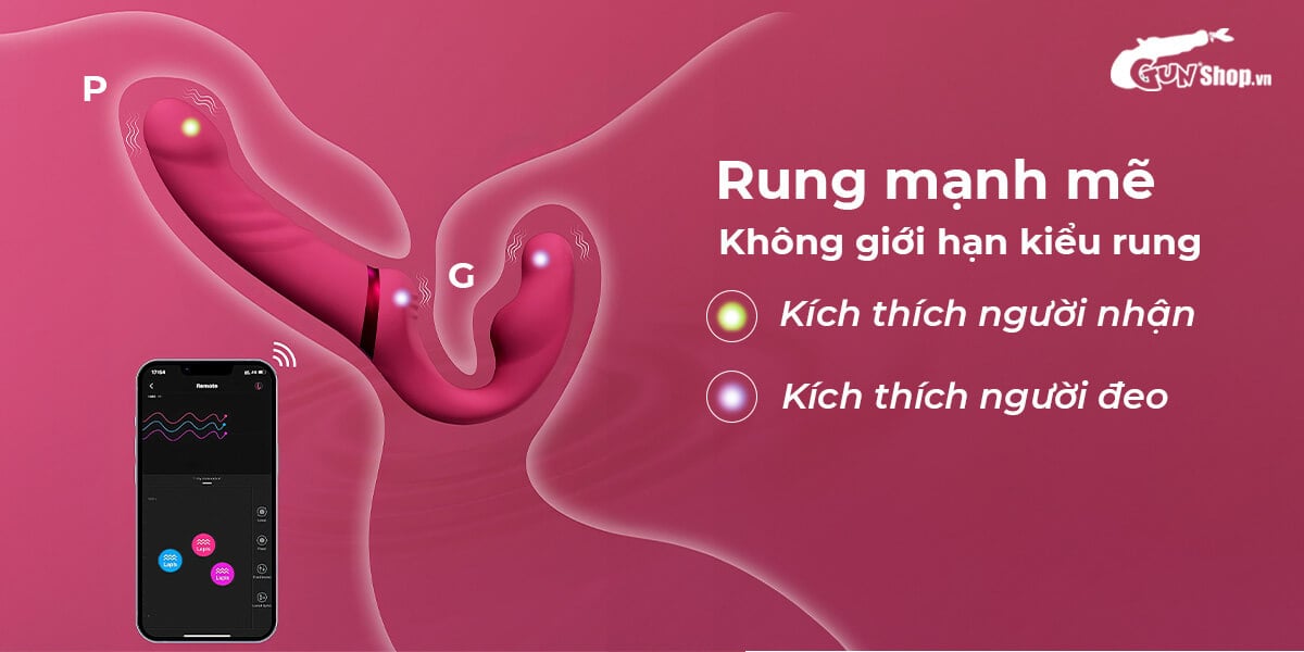 Dương vật giả Lovense Lapis 2 đầu điều khiển app cho les mạnh mẽ