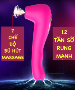 Máy bú mút 2 đầu chày rung toả nhiệt kích thích điểm G tăng khoái cảm