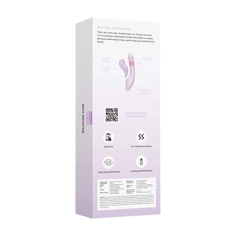 Dương vật giả Svakom DuoGlow điều khiển qua app massage điểm G và âm vật