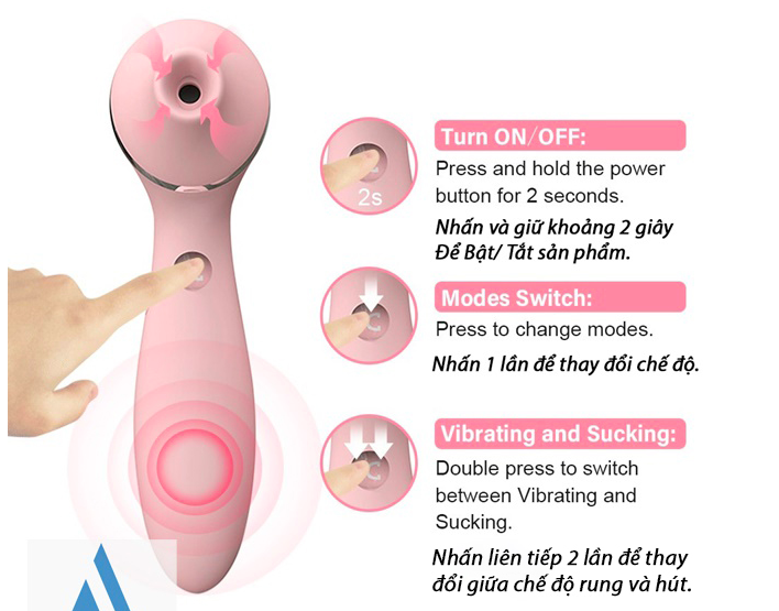KISTOY POLLY PLUS máy massage vùng kín rung hút mạnh Kisstoy pollyplus