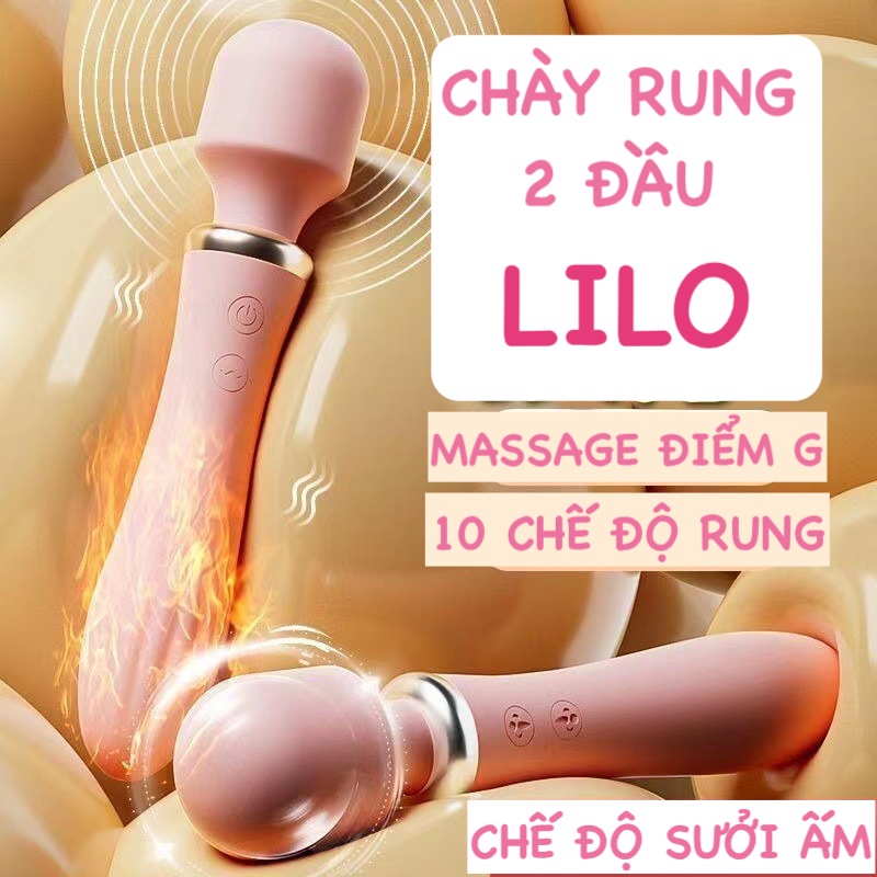 Chày rung 2 đầu LiLo không dây toả nhiệt máy massage điểm G