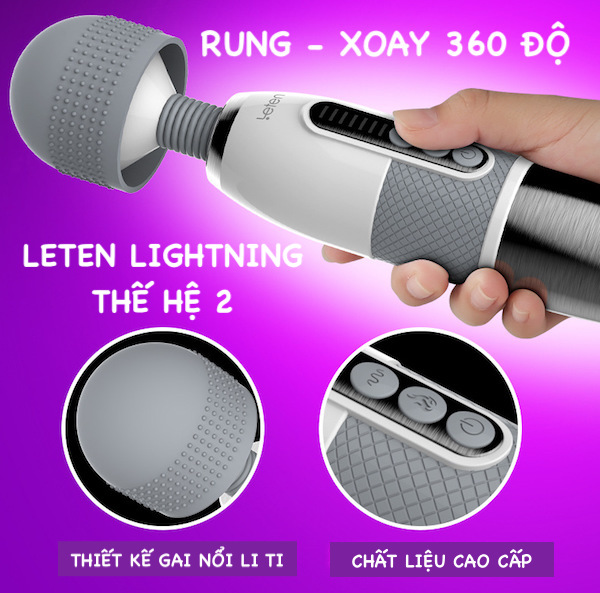 Cửa hàng bán Chày rung Leten Lightning thế hệ 2 massage toàn thân nhiều tần số rung phát nhiệt giá rẻ - Birdsexyshop 2 Cửa hàng bán Chày rung Leten Lightning thế hệ 2 massage toàn thân nhiều tần số rung phát nhiệt giá rẻ